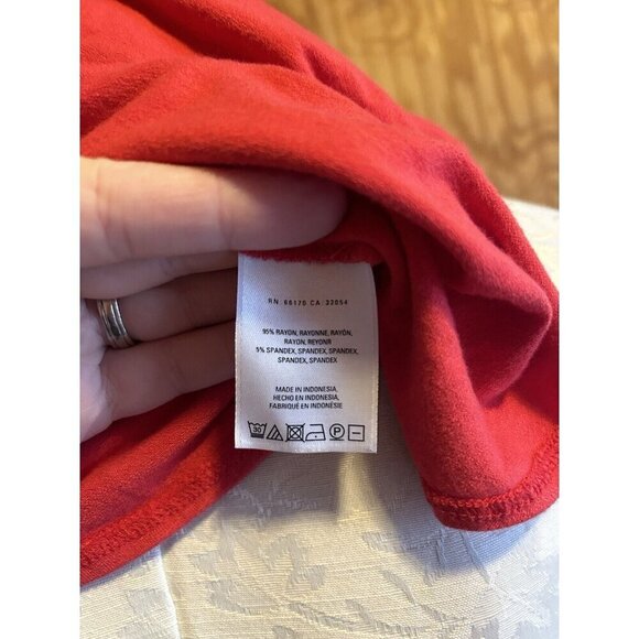 Anthropologie Deletta Red Sleeveless Top Women’s Size S Tiered V-Neck Stretch - Picture 9 of 10